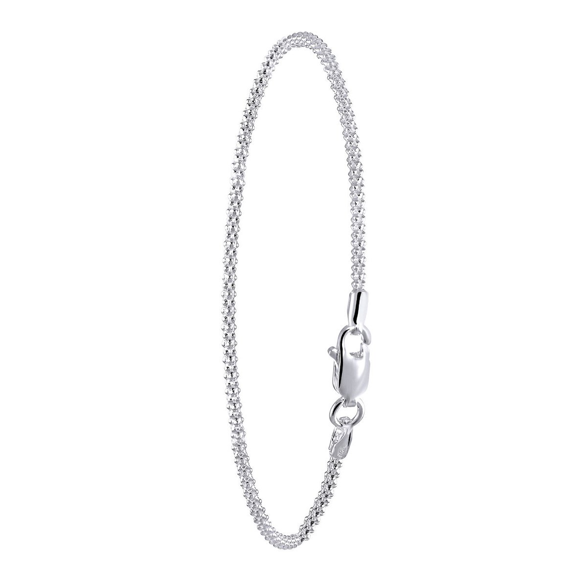 Lucardi Dames Armband - 925 Zilver - Armband - Cadeau - 19 cm - Zilverkleurig