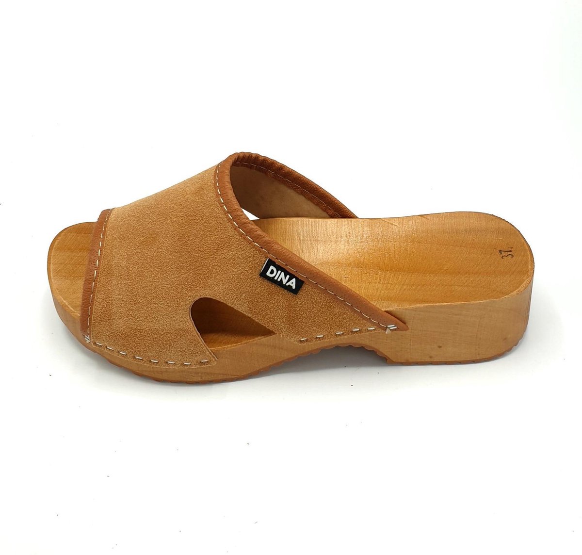 Houten sandalen beige -Zo comfortabel- maat 36