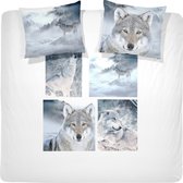 Hoogwaardige Percale Katoen Tweepersoons Dekbedovertrek Wolven | 200x200/220 | Fijner Geweven | Topkwaliteit