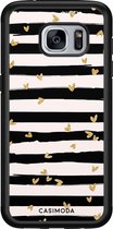 Samsung S7 hoesje - Hart streepjes | Samsung Galaxy S7 case | Hardcase backcover zwart