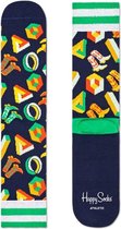 Happy Socks Athletic 3D Dot Crew Sock DBlauw