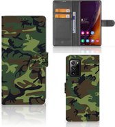 Portefeuille Samsung Galaxy Note20 Ultra Housse avec Fermeture magnétique Camouflage Foncé
