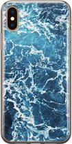 iPhone X/XS hoesje siliconen - Oceaan - Soft Case Telefoonhoesje - Natuur - Transparant, Blauw