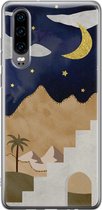 Huawei P30 hoesje - Woestijn - Soft Case Telefoonhoesje - Natuur - Multi