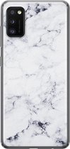 Samsung Galaxy A41 hoesje siliconen - Marmer grijs - Soft Case Telefoonhoesje - Marmer - Grijs