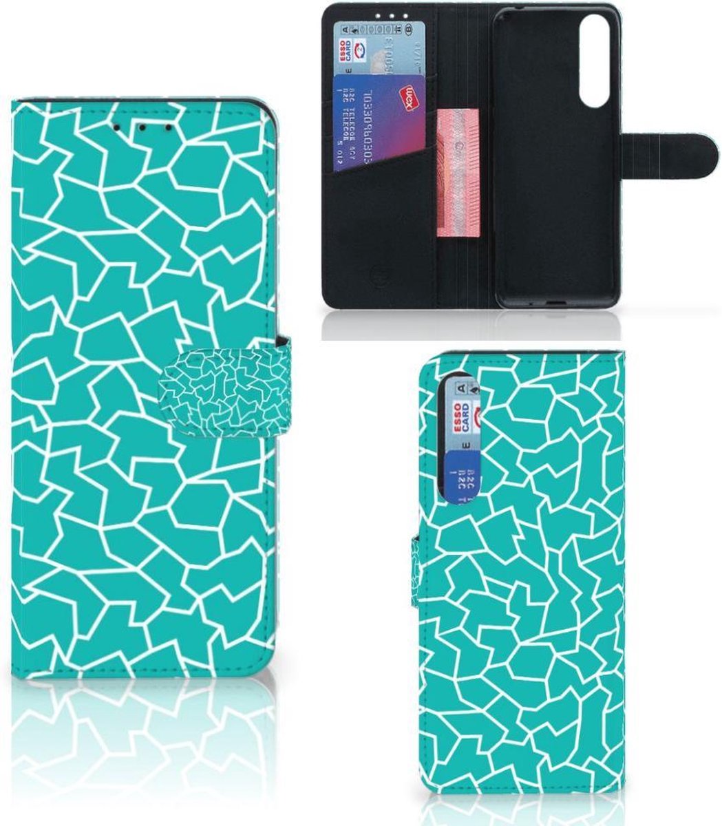 Book Case voor Sony Xperia 1 II Hoesje Cracks Blue