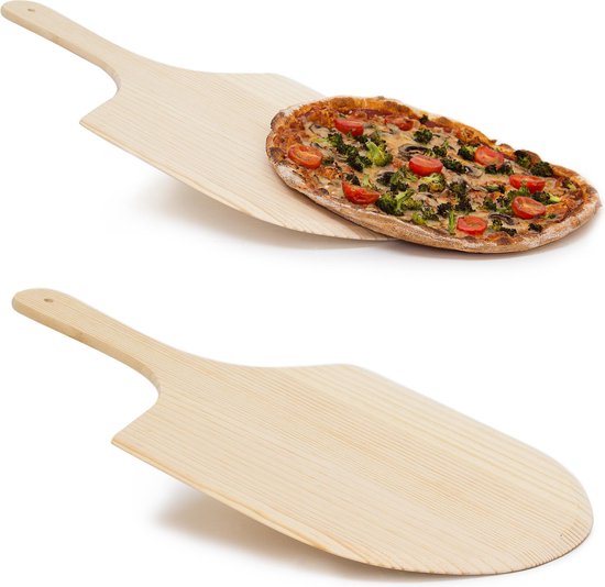 relaxdays 2 x pelle à pizza bois - spatule à pizza - cuillère à