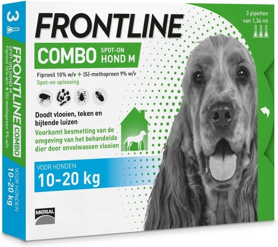 deken syndroom Gasvormig Frontline Combo - M: van 10 tot 20 kg - Anti vlooienmiddel en tekenmiddel -  Hond - 3... | bol.com