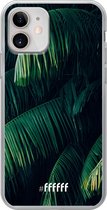 6F hoesje - geschikt voor iPhone 12 Mini -  Transparant TPU Case - Palm Leaves Dark #ffffff