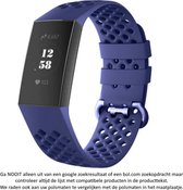 Blauw Siliconen Bandje geschikt voor Fitbit Charge 3 / Charge 3 SE / Charge 4 – blue rubber smartwatch strap - Polsbandje