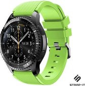 Strap-it Siliconen smartwatch bandje - geschikt voor Samsung Galaxy Watch 1 46mm / Galaxy Watch 3 45mm / Gear S3 Classic & Frontier - lichtgroen