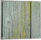 Tuinposter – Groen Grijs Hek - 80x80cm Foto op Tuinposter  (wanddecoratie voor buiten en binnen)