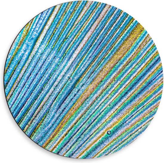 Dibond Wandcirkel - Verschillende Kleuren Glitters - 50x50cm Foto op Aluminium Wandcirkel (met ophangsysteem)