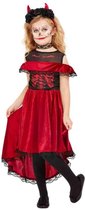 Smiffy's - Spaans & Mexicaans Kostuum - Schattige Spaanse Duivel Senorita - Meisje - Rood, Zwart - Medium - Halloween - Verkleedkleding