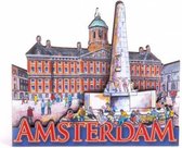 Magneet 2D MDF Compilatie Damplein Amsterdam - Souvenir