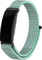 Nylon Smartwatch bandje - Geschikt voor  Fitbit Inspire nylon bandje - aqua - Horlogeband / Polsband / Armband