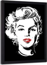 Foto in frame , Marilyn Monroe , Filmster , 70x100cm , zwart wit , Wanddecoratie