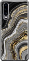 Huawei P30 hoesje - Marble agate - Soft Case Telefoonhoesje - Print / Illustratie - Goud