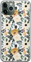 iPhone 11 Pro hoesje siliconen - Lovely flowers - Soft Case Telefoonhoesje - Bloemen - Transparant, Geel
