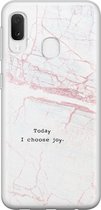 Leuke Telefoonhoesjes - Hoesje geschikt voor Samsung Galaxy A20e - Today I choose joy - Soft case - TPU - Tekst - Grijs