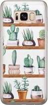 Leuke Telefoonhoesjes - Hoesje geschikt voor Samsung Galaxy S8 - Cactus - Soft case - TPU - Planten - Groen