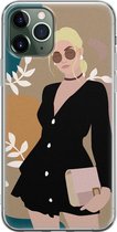 iPhone 11 Pro hoesje siliconen - Abstract girl - Soft Case Telefoonhoesje - Print / Illustratie - Transparant, Multi