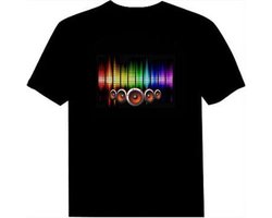 LED - T-shirt - Equalizer - Zwart - Beatbox - XXS