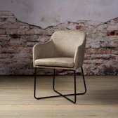 Tower Living Albufera Eetkamerstoel Met Armleuningen Licht Grijs Polyester
