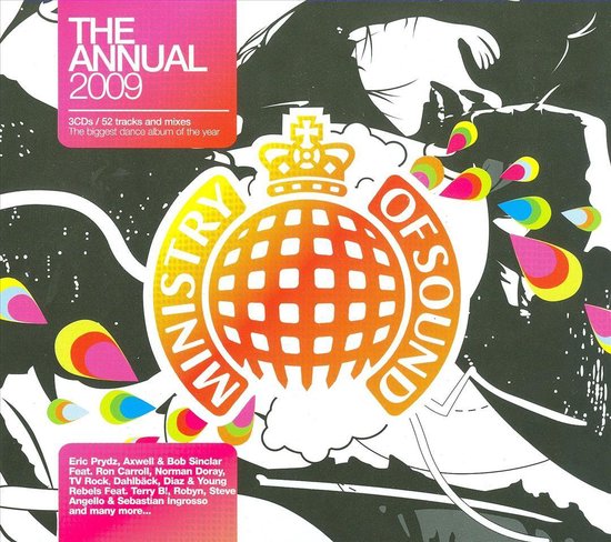 The Annual 2009 Ministry of Sound CD hoes met de tekst 'THE ANNUAL 2009' en 'Ministry of Sound'.