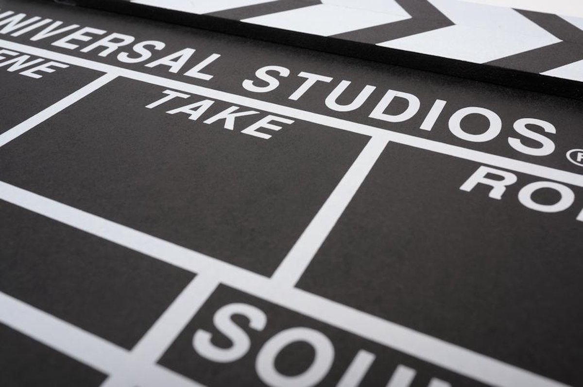 Acryl Clapper Board, Regisseur Szene Filmschnitt Prop Action Board mit Whiteboard Stift für Shoot Requisiten/Werbung/Home Decoration/Cosplay/Hintergrund(Schwarz-Weiss