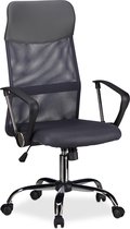Relaxdays bureaustoel ergonomisch - computerstoel - directiestoel - hoogte verstelbaar - grijs