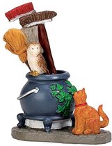 Lemax - Cauldron Broom Holder