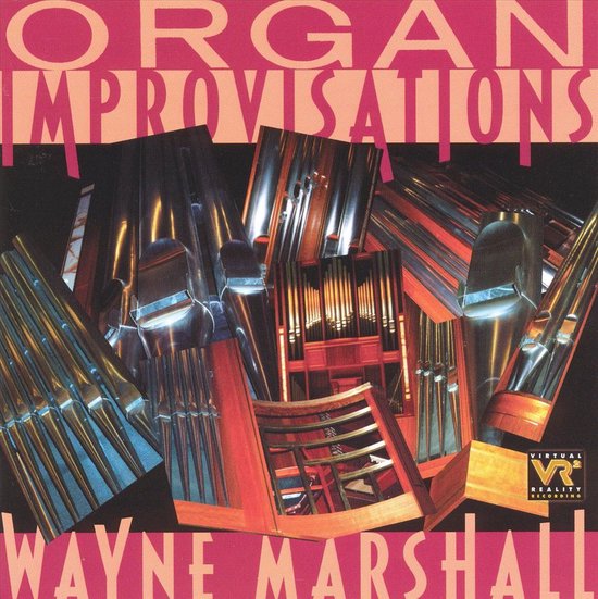 Abstracte opname van een orgel met de tekst 'Organ Improvisations Wayne Marshall'.