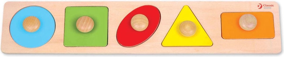 CLASSIC WORLD puzzel voor kinderen leren vormen kleurenfiguren 7 st.