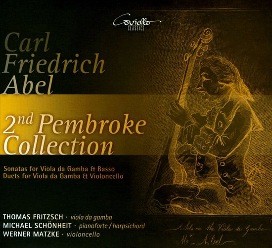 Albumhoes met de tekst "Carl Friedrich Abel 2nd Pembroke Collection". Afbeelding van een man die viool speelt.