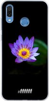 Honor Play Hoesje Transparant TPU Case - Purple flower in the dark #ffffff