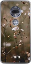 Motorola Moto G7 Hoesje Transparant TPU Case - Flower Buds #ffffff