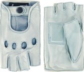 Leren autohandschoenen dames met halve vingers model Las Vegas Color: Angel falls, Size: 7.5