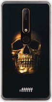 Nokia 6 (2018) Hoesje Transparant TPU Case - Gold Skull #ffffff