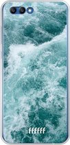 Honor 10 Hoesje Transparant TPU Case - Whitecap Waves #ffffff