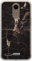 LG K10 (2018) Hoesje Transparant TPU Case - Dark Golden Marble #ffffff