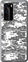 Huawei P40 Pro Hoesje Transparant TPU Case - Snow Camouflage #ffffff