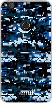 Huawei P8 Lite (2017) Hoesje Transparant TPU Case - Navy Camouflage #ffffff