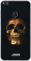 Huawei P8 Lite (2017) Hoesje Transparant TPU Case - Gold Skull #ffffff