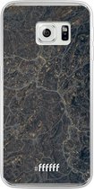 Samsung Galaxy S6 Edge Hoesje Transparant TPU Case - Golden Glitter Marble #ffffff