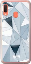 Samsung Galaxy A20e Hoesje Transparant TPU Case - Mirrored Polygon #ffffff