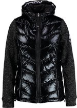Superdry zwarte storm hybrid jas met sweater boorden - Maat XS