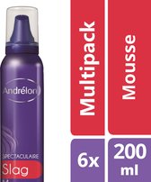 Andrélon Spectaculaire Slag Haarmousse - 6 x 200 ml - Voordeelverpakking