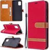 Denim Book Case - Samsung Galaxy A31 Hoesje - Rood