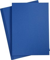 Gekleurd Karton, A4, 210x297 mm, 180 gr, donkerblauw, 20 vel/ 1 doos | Knutselpapier | Knutselkarton